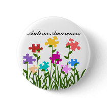 Puzzle pieces garden button