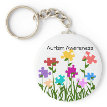 Puzzle pieces garden key chain