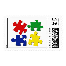 Puzzle Pieces Postage Stamp