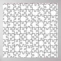 Puzzle Pieces Template (Add Background Color) Poster