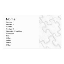 Puzzle Pieces White Art Deco Business Card Templates