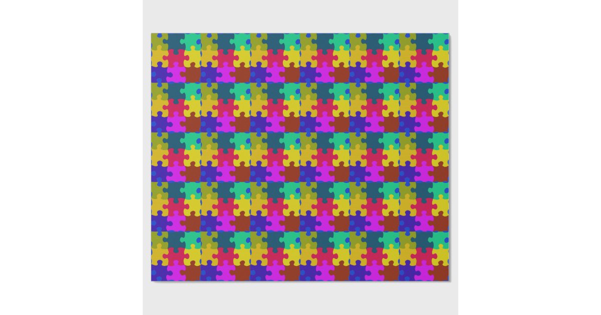Puzzle Pieces Wrapping Paper Zazzle