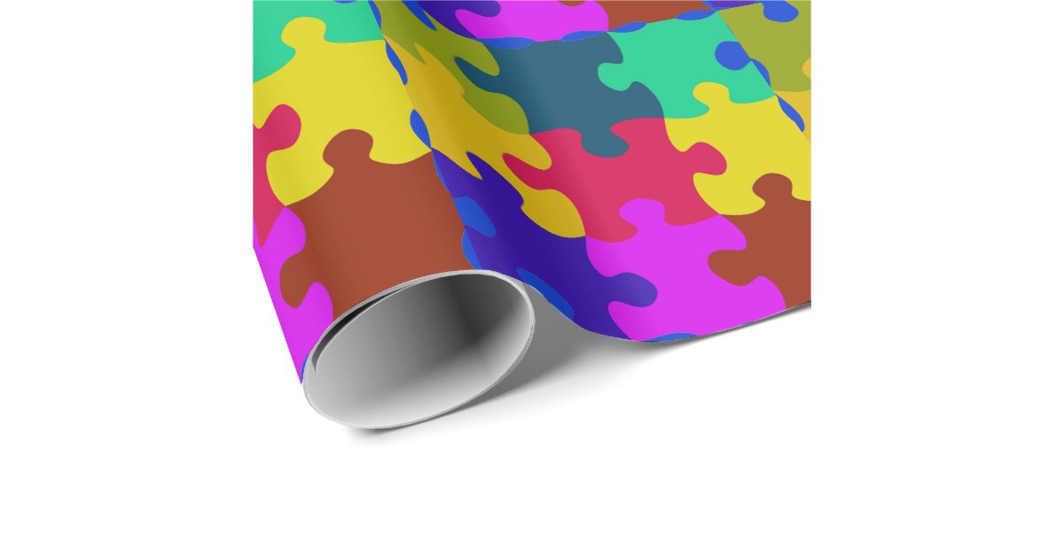 Puzzle Pieces Wrapping Paper Zazzle