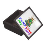 Puzzle Ribbon Christmas Peace Love, Joy & Cure Premium Jewelry Boxes