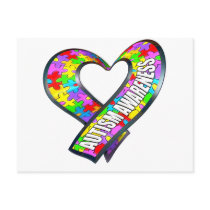 Puzzle Ribbon Heart postcards by wolfmama Puzzle Ribbon Heart postcards