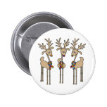 Puzzle Ribbon Reindeer Pinback Button