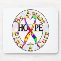 PuzzleBigHeartRibbonBeAwareFindCureLight mousepads