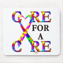 PuzzleBigHeartRibbonCareCureLight mousepads