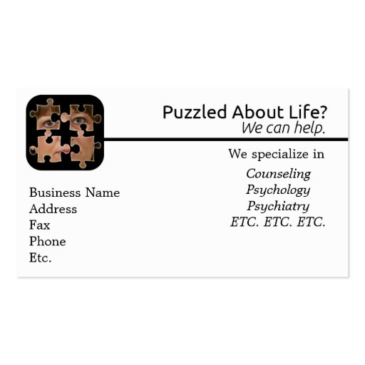 Puzzled About Life Business Card