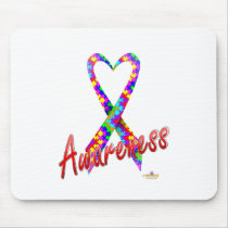 PuzzleSmallHeartRibbonAwareness mousepads