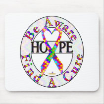 PuzzleSmallHeartRibbonBeAwareFindCureLight mousepads
