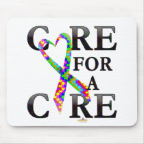 PuzzleSmallHeartRibbonCareCureDark mousepads