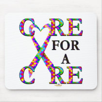 PuzzleSmallHeartRibbonCareCureLight mousepads