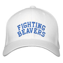 PVHS Fighting Beavers Cap, white embroidered hats