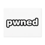 pwned - gamer gaming owned video games post card