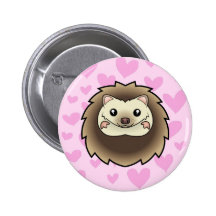 Pygmy Hedgehog Love Pinback Buttons