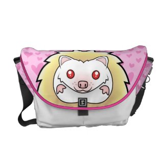Apricot Pygmy Hedgehog Messenger Bag Apricot Pygmy Hedgehog Pink Love Hearts Messenger Bag
