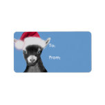 Pygora Goat  Santa Goat Christmas Gift Tag labels