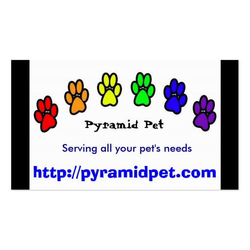 Pyramid Pet Business Card Templates (front side)