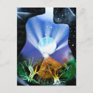 Pyramid Spray Painting with trees acoustic postcard