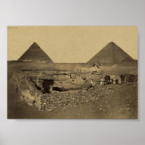 Pyramids of Cheops and Cheffreu, and Sphinx Print