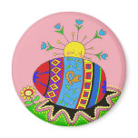 Pysanka and Sun Ukrainian Folk Art Magnet