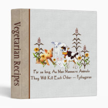 Pythagoras Vegetarian quote 3 Ring Binders