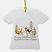 Pythagoras Vegetarian quote Christmas Ornament
