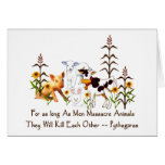 Pythagoras Vegetarian quote Greeting Cards