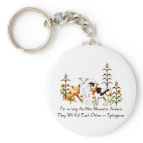 Pythagoras Vegetarian quote Key Chain