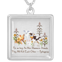 Pythagoras Vegetarian quote Necklaces