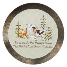 Pythagoras Vegetarian quote Party Plates