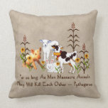 Pythagoras Vegetarian Quote Pillow
