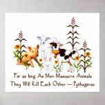 Pythagoras Vegetarian quote Posters