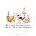 Pythagoras Vegetarian  Quote stickers