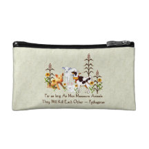 Pythagorus Vegetarian Quote Makeup Bag