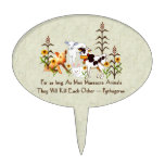 Pythagorus Vegetarian Quote Oval Cake Pick