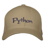 Python embroidered hats