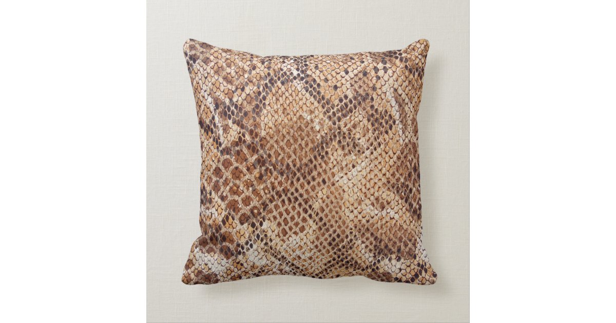 Python Snake Skin Print Throw Pillow Zazzle