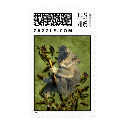 Q Bear Postage by tinablanton