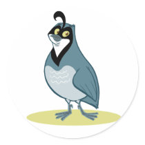 Q is for Quail Round Sticker