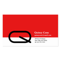 Q Letter Alphabet Business Card Red