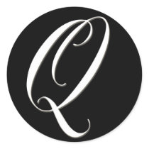 Q monogram - elegant black and white stickers