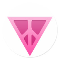 Q-Peace Triangle Round Sticker stickers