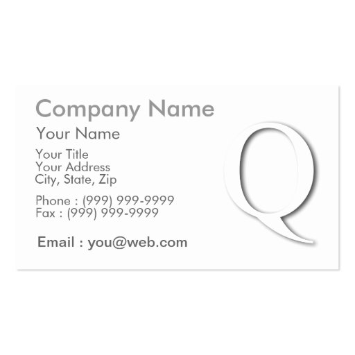 Q shades business card templates