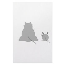 Q-tie cat meets mouse stationery