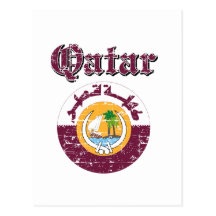 Qatar coat of arms designs postcard