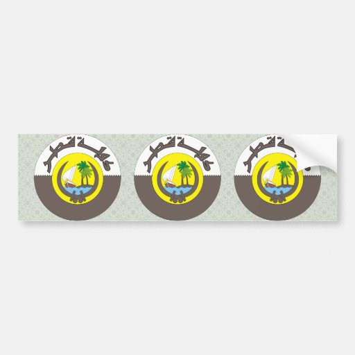Qatar Coat of Arms detail Bumper Sticker