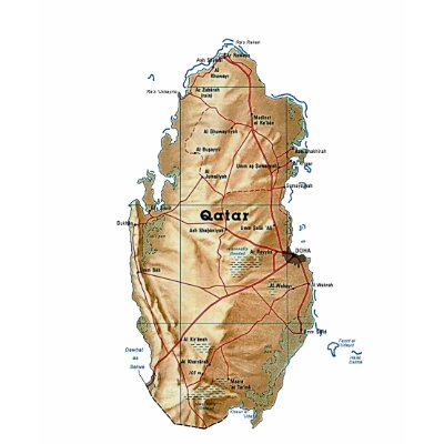 Qatar Flag and Map T-Shirt by FlagAndMap