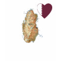 Qatar Flag Heart and Map T-Shirt
